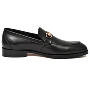 Men's black crust leather formal loafer shoe, business & casual party wear - Feetique Footwea